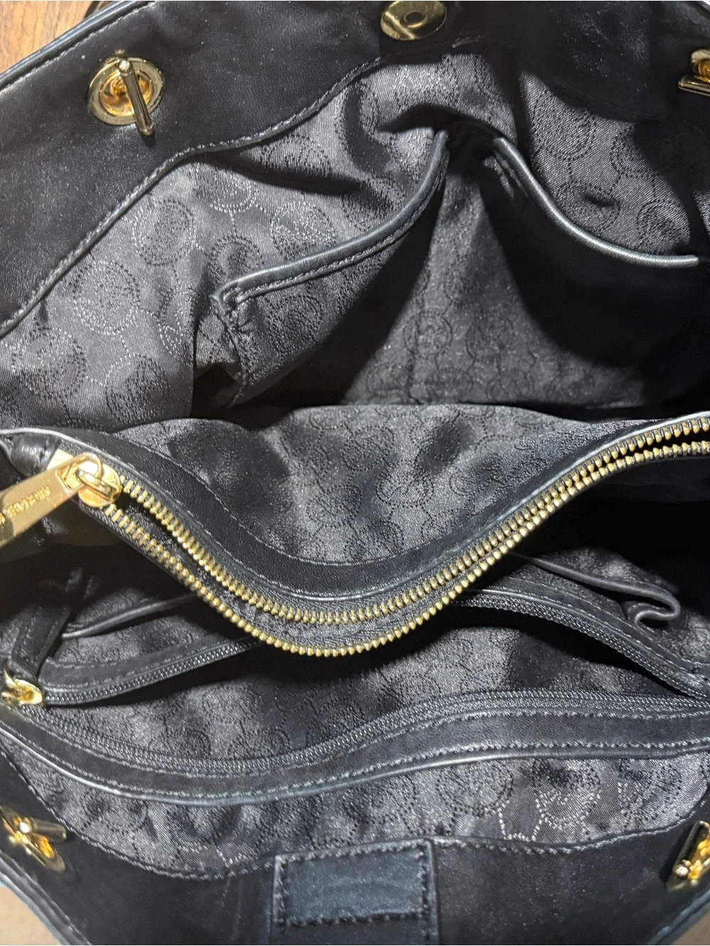Michael Kors Black Quilted Leather Chain Tote Shoulder Bag Large